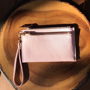 A New Day Double Zip Wristlet Pastel Pink